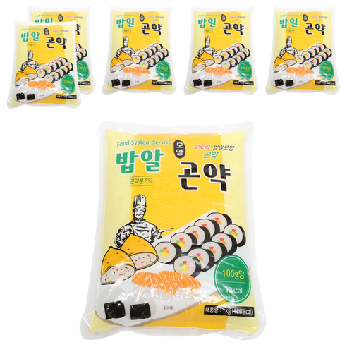 글로델 밥알 모양 곤약, 1kg, 6개