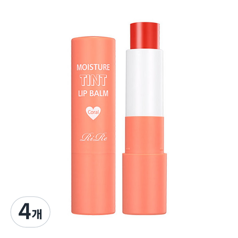 리르 모이스쳐 틴트 립밤, 코랄, 3.5g, 4개