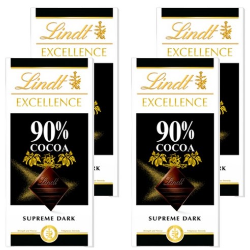 린트엑셀런스 다크 90% 초콜릿, 100g, 4개