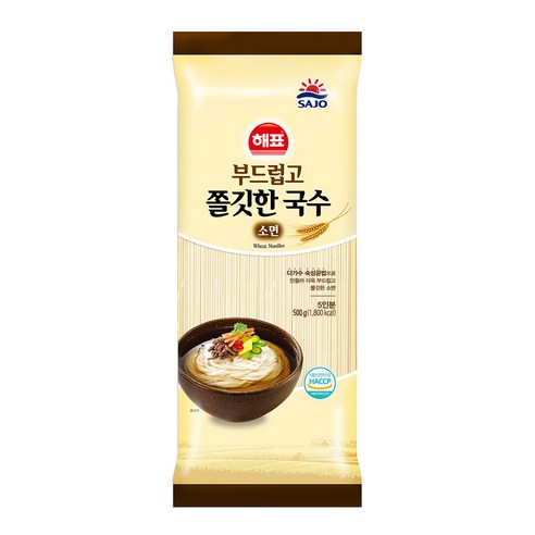 해표 부드럽고 쫄깃한 국수, 500g(소면), 1개