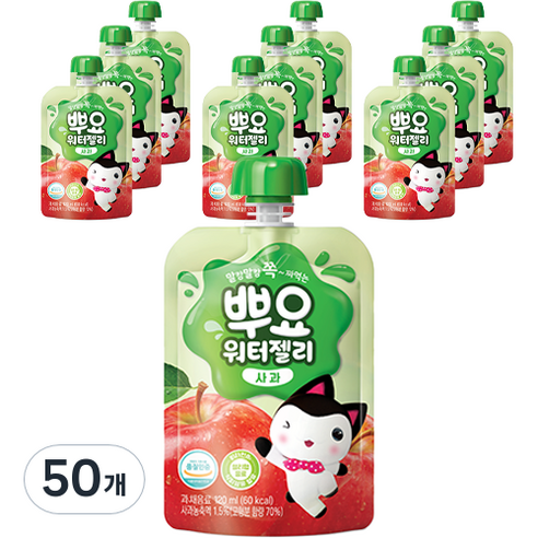 팔도 뿌요 워터젤리 사과, 120ml, 50개