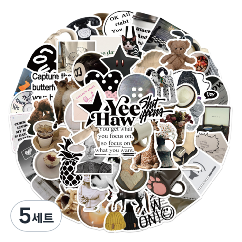 특별한상점 캐리어 노트북 여행 방수 스티커 세트 GT206-60PCS, 럭키 스타, 5세트