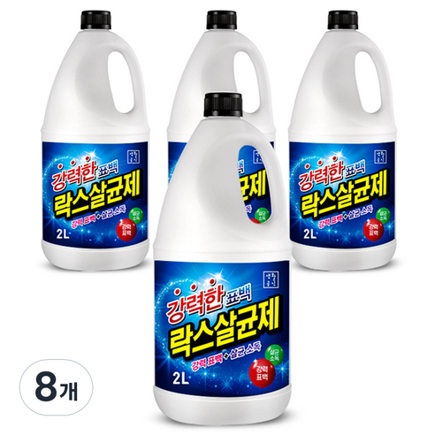 생활공식 강력한 표백 락스살균제, 2L, 8개