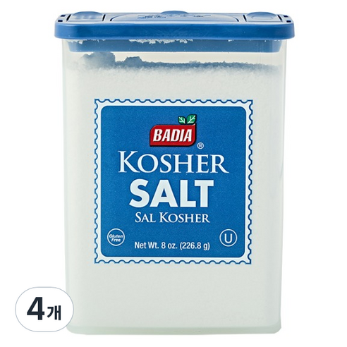 바디아 코셔 솔트, 226.8g, 4개