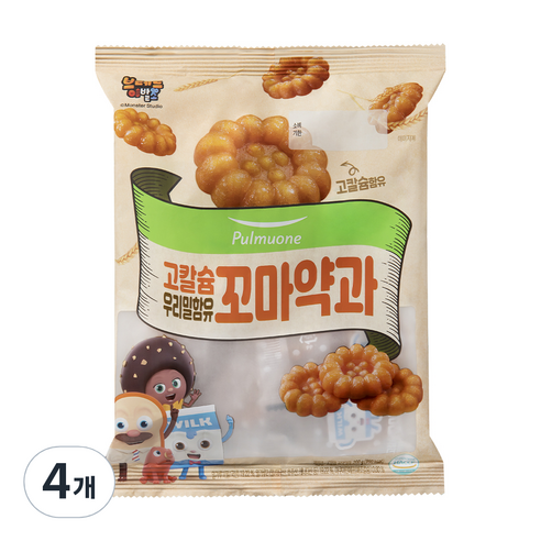 풀무원 우리밀함유 고칼슘 꼬마약과 200g, 4개, 밀
