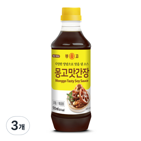 몽고간장 맛간장, 510ml, 3개