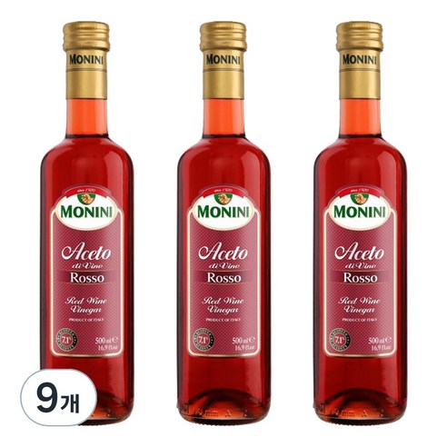 모니니 아세토 로쏘 이탈리아 레드와인 비니거, 500ml, 9개