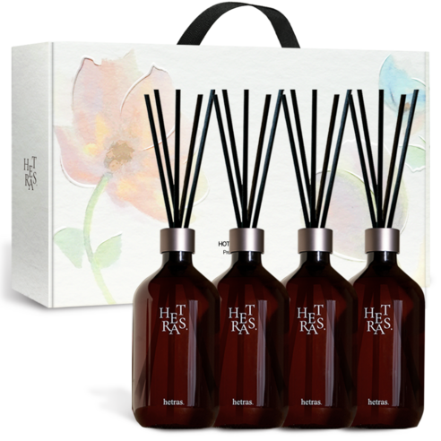 헤트라스 프리미엄 대용량 디퓨저 500ml x 4p 기프트세트, 1세트, 호텔우드