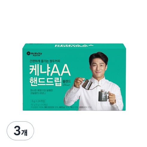 맥널티커피 케냐 AA 핸드드립 블렌드 드립백커피, 8g, 24개입, 3개, 8g