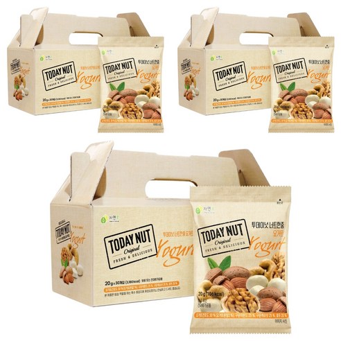 투데이넛 너트한줌 요거트 견과세트 600g, 3개