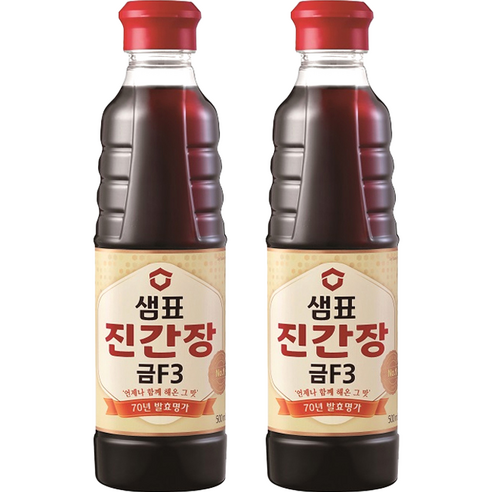 샘표 진간장 금 F3, 500ml, 2개