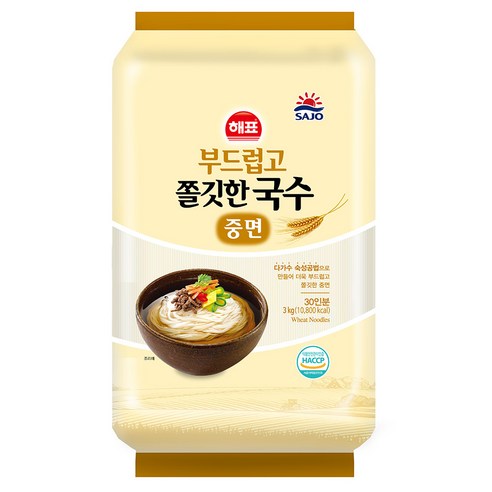 해표 부드럽고 쫄깃한 국수, 3kg, 1개