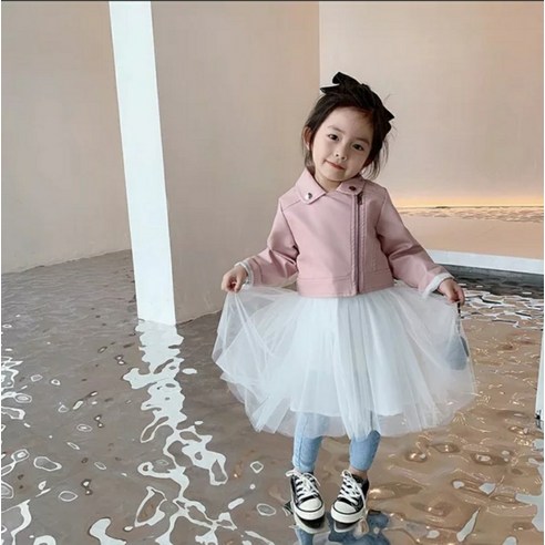 엔젤아이 여아용 샤 망사 치마 라이더 자켓