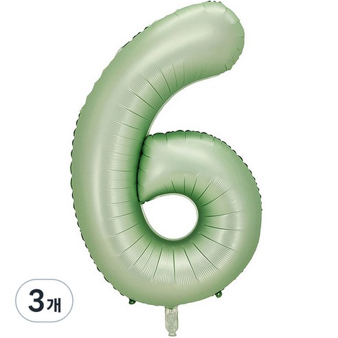 팡파티 숫자 레터링 풍선 101cm 6, 애플그린, 3개