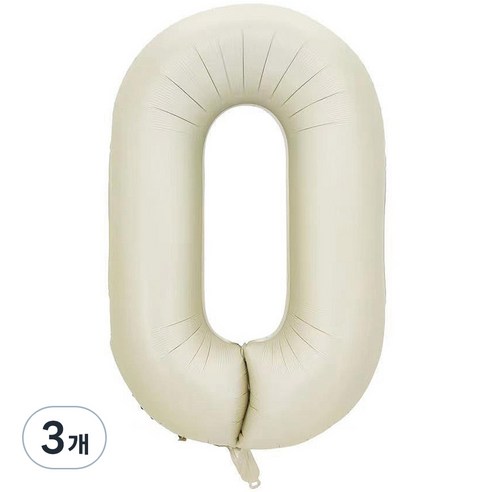 팡파티 숫자 레터링 풍선 101cm 0, 화이트, 3개