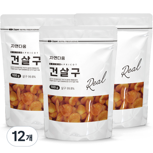자연다움 건살구, 12개, 100g
