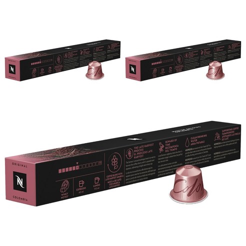 네스프레소 마스터 오리진 콜롬비아 커피 캡슐, 5.7g, 10개입, 3개, 57g