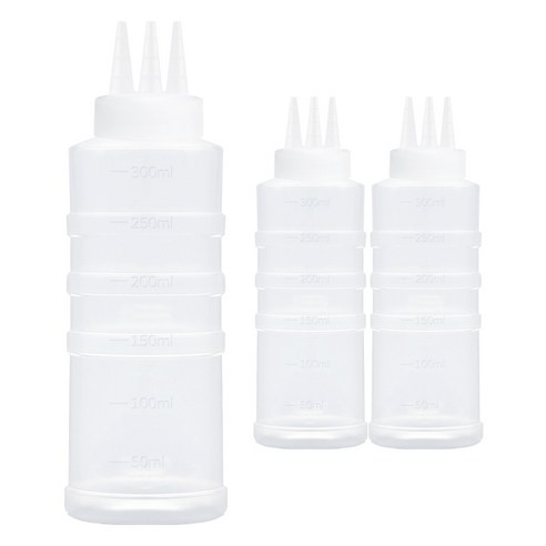일상속반짝 잘라쓰는 소스통 3구 뚜껑 미포함, 3개, 300ml