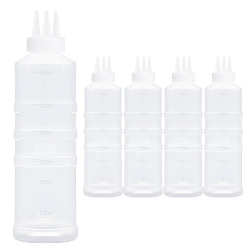일상속반짝 국내생산 잘라쓰는 소스통 3구 뚜껑 미포함, 5개, 600ml