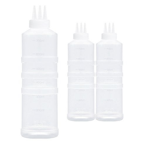 일상속반짝 국내생산 잘라쓰는 소스통 3구 뚜껑 미포함, 3개, 700ml