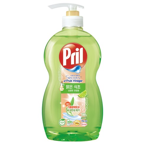 헨켈 프릴 시크릿 오브 맑은식초 주방세제 상큼한 라임향, 750ml, 1개