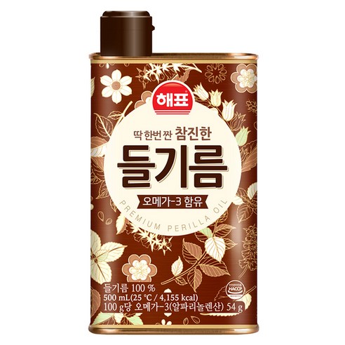 해표 참진한 들기름, 500ml, 1개 
가루/조미료/오일