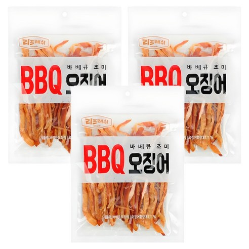 리프레쉬 바베큐 오징어, 200g, 3개