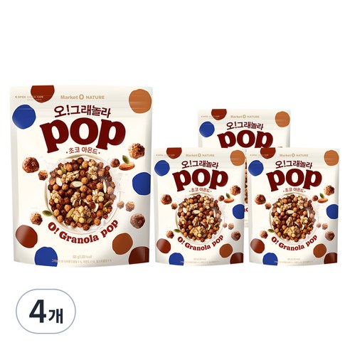 오그래놀라 팝 초코 아몬드, 520g, 4개