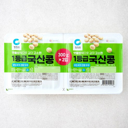 청정원 1등급 국산콩 두부 부침찌개 겸용, 300g, 2개 
채소