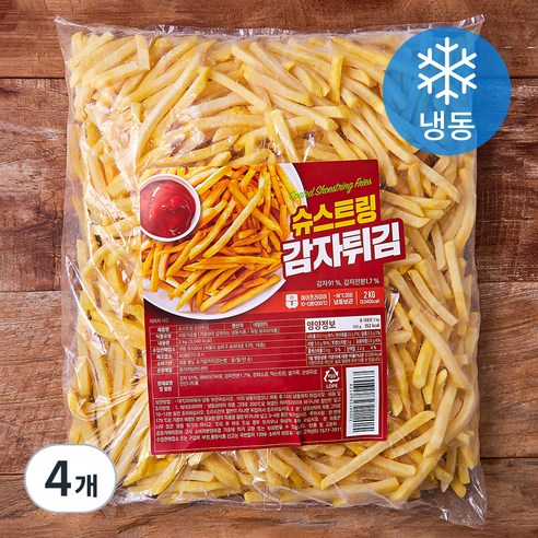 슈스트링 감자튀김 (냉동), 2kg, 4개