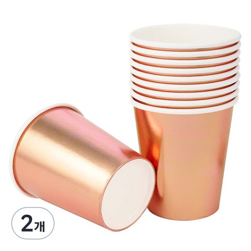 메탈릭 파티컵 로즈골드 240ml, 30개입, 2개