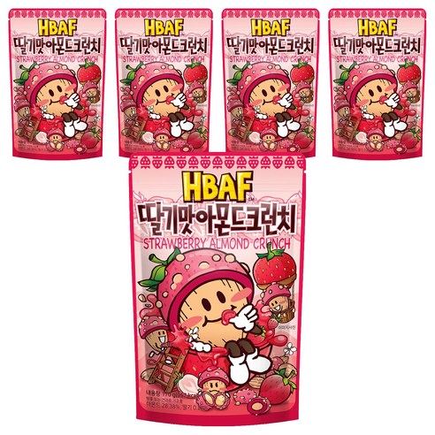 바프 딸기맛 아몬드크런치, 170g, 5개