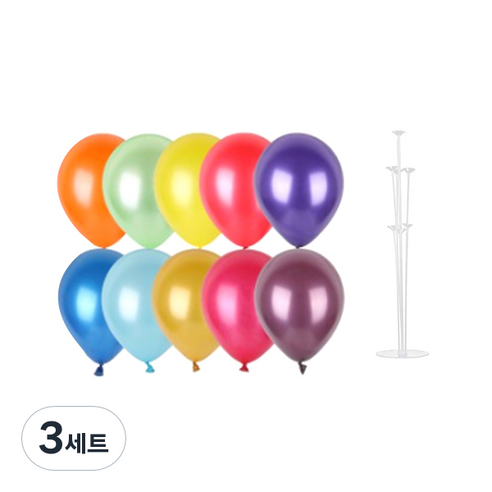 파티쇼 풍선꽂이장식세트 70cm, 펄풍선혼합파티(랜덤 발송), 3세트