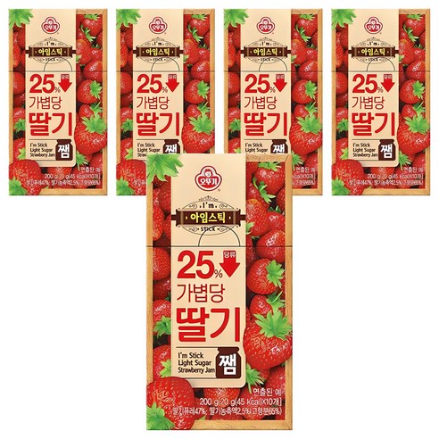 오뚜기 아임스틱 딸기쨈 10p, 200g, 5개