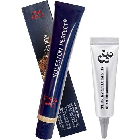 웰라 콜레스톤 퍼펙트 플러스 염색제 80g + 셀리본 33 실크 프로틴 앰플 12ml 세트, 14 / 00, 1세트