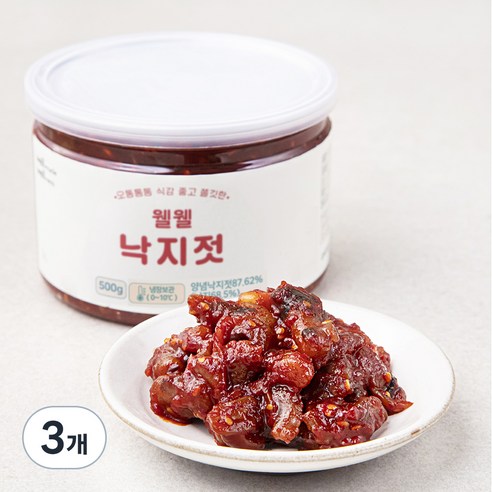 웰웰 낙지젓, 500g, 3개