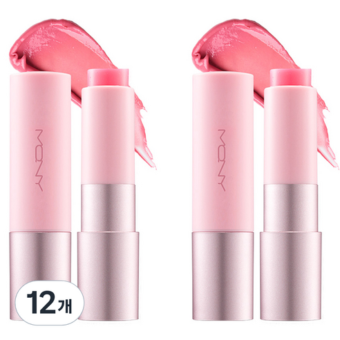 맥퀸뉴욕 배러 댄 키스 포 우먼 립밤 3.5g, 파스텔핑크(피치 바닐라향), 12개