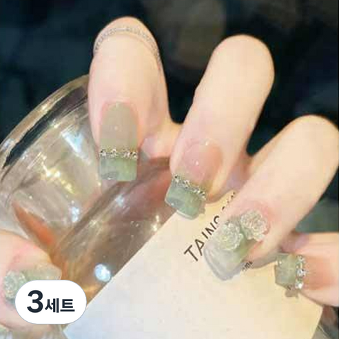 네이처스파머 컬렉션 네일팁 24p 세트 Z-114, 풀잎 동백이, 3개