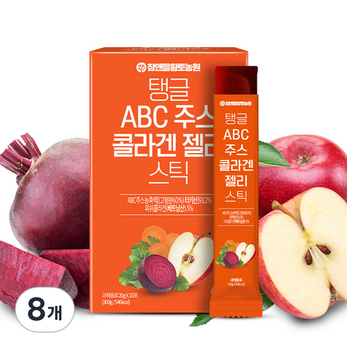 참앤들황토농원 탱글 ABC주스 콜라겐 젤리 스틱 15p, 300g, 8개