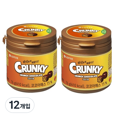 롯데제과 크런키볼 초콜릿, 76g, 12개입