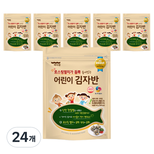 바다원 어린이 김자반 40g, 24개, 오리지널
