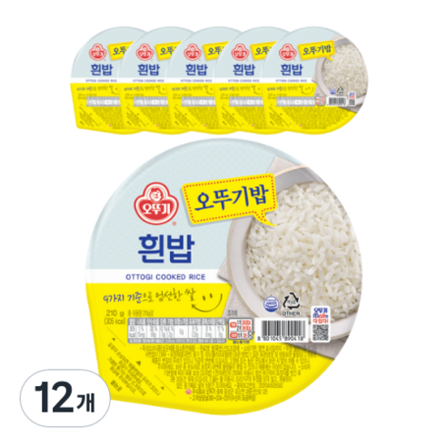 오뚜기 맛있는 오뚜기밥, 210g, 12개