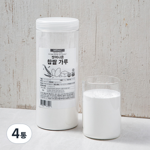 씻어나온 국내산 찹쌀 가루, 800g, 4통