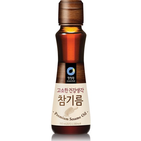 청정원 고소한 건강생각 참기름, 2개, 160ml
