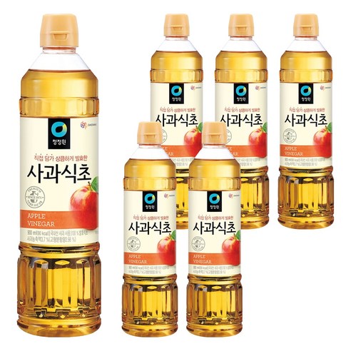 청정원 사과식초, 900ml, 6개