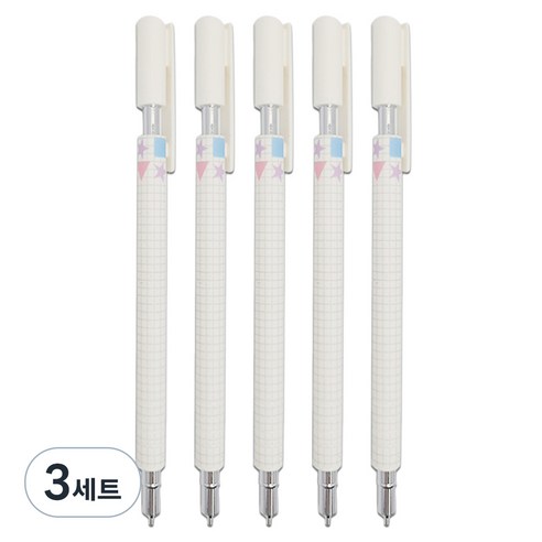 문구담 고급샤프 0.5mm 5p, 화이트, 3세트
