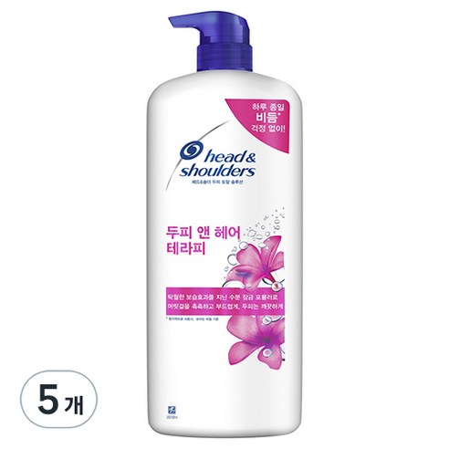 헤드앤숄더 두피 앤 헤어 테라피 샴푸 프레쉬 플로럴향, 1200ml, 5개
