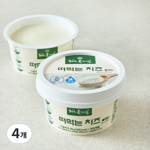 제주올레길 떠먹는 치즈 플레인, 90g, 4개, 1개입