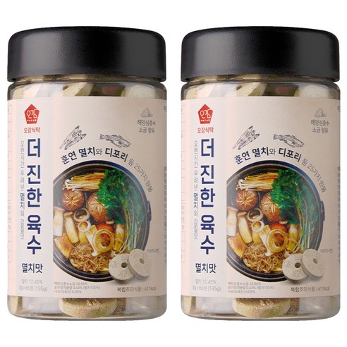 오감식탁 더 진한 육수 멸치맛 토큰형 65정, 195g, 2개