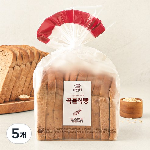 신라명과 아침엔 곡물식빵, 400g, 5개